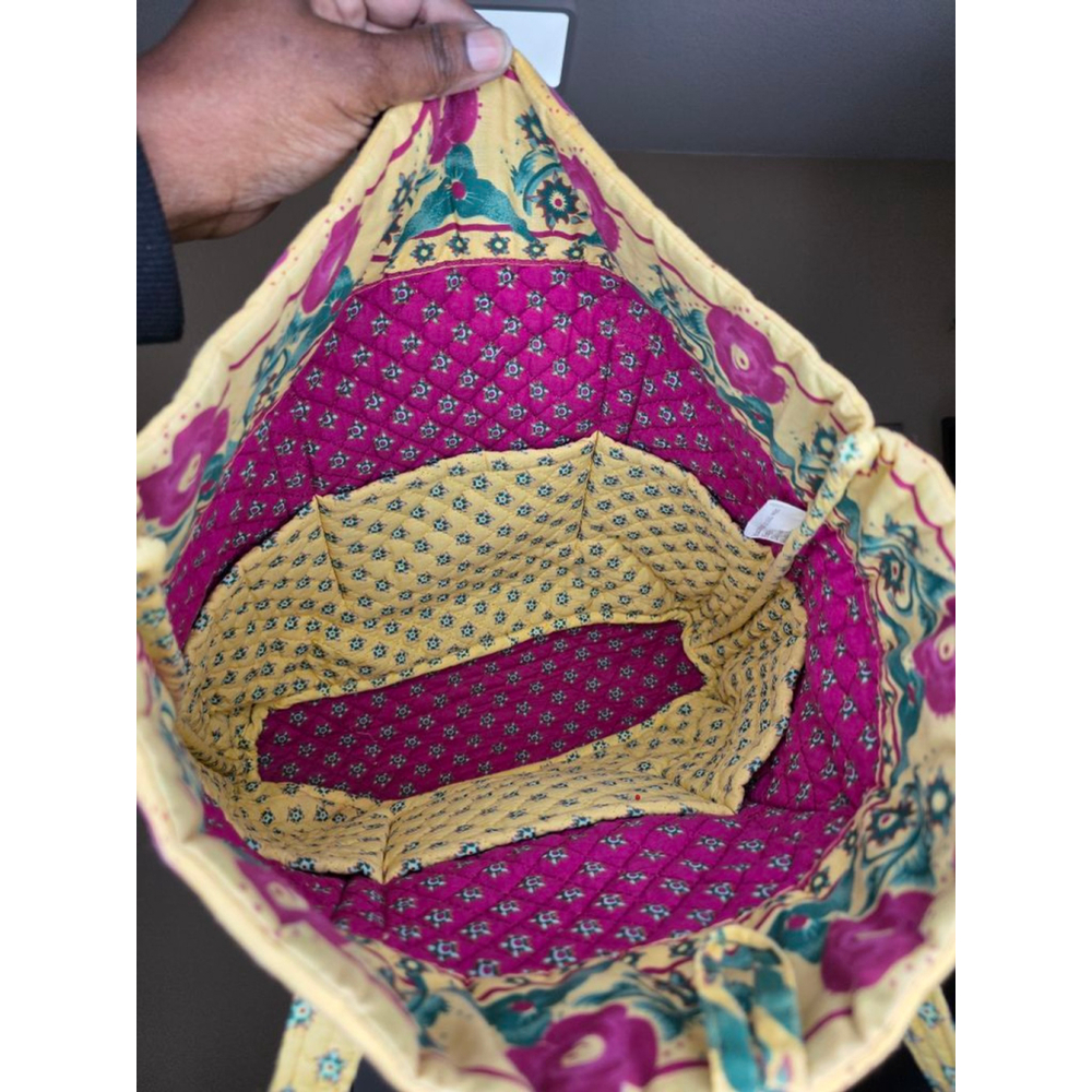 Tinsley Blake Collection Quilted Purse Yellow Pink Floral - Picture 3 of 9